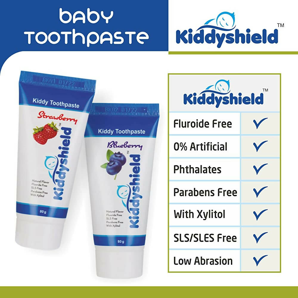 Kiddyshield Fluoride Free Formula Baby Toothpaste Blueberry For Kids 1+ Years | Grab2Buy