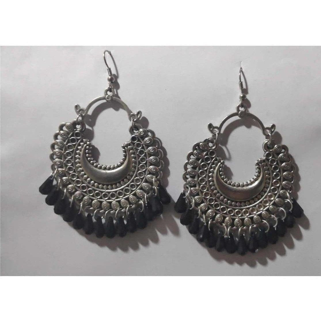 MS Fashion India Half Moon Shape Party wear Silver Color Earrings | Grab2Buy