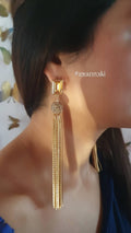 Bling Accessories Swarovski Golden Shadow Earrings | Grab2Buy