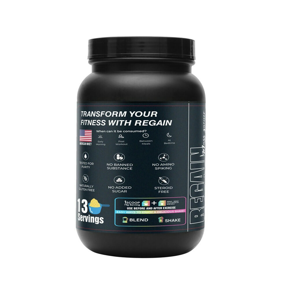 Reformulate Regain I Mass Gainer with Added Pre and Pro Biotics I 364 Energy | 1.5 Creatine - Malai Kulfi | Grab2Buy