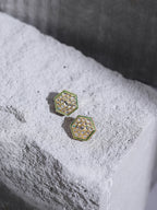 Gold-Toned White Kundan Contemporary Gold-Polished Studs Earrings - Ruby Raang | Grab2Buy