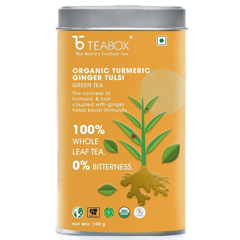 Grab2Buy Organic Turmeric Ginger Tulsi Green Tea Loose Leaves