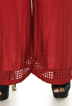 Mominos Fashion Moeza Reyon Cotton Maroon Color Cut Work Palazzo | Grab2Buy