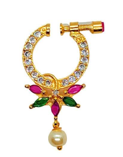 Multicolor AD Designer Beautiful Nose Ring | Grab2Buy