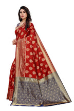 Vamika Banarasi Jacquard Weaving Red Saree (Dangal Red) | Grab2Buy