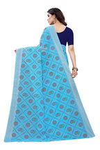 Vamika Sky Blue Linen Jari Border Saree (CHARVI SKY BLUE) | Grab2Buy