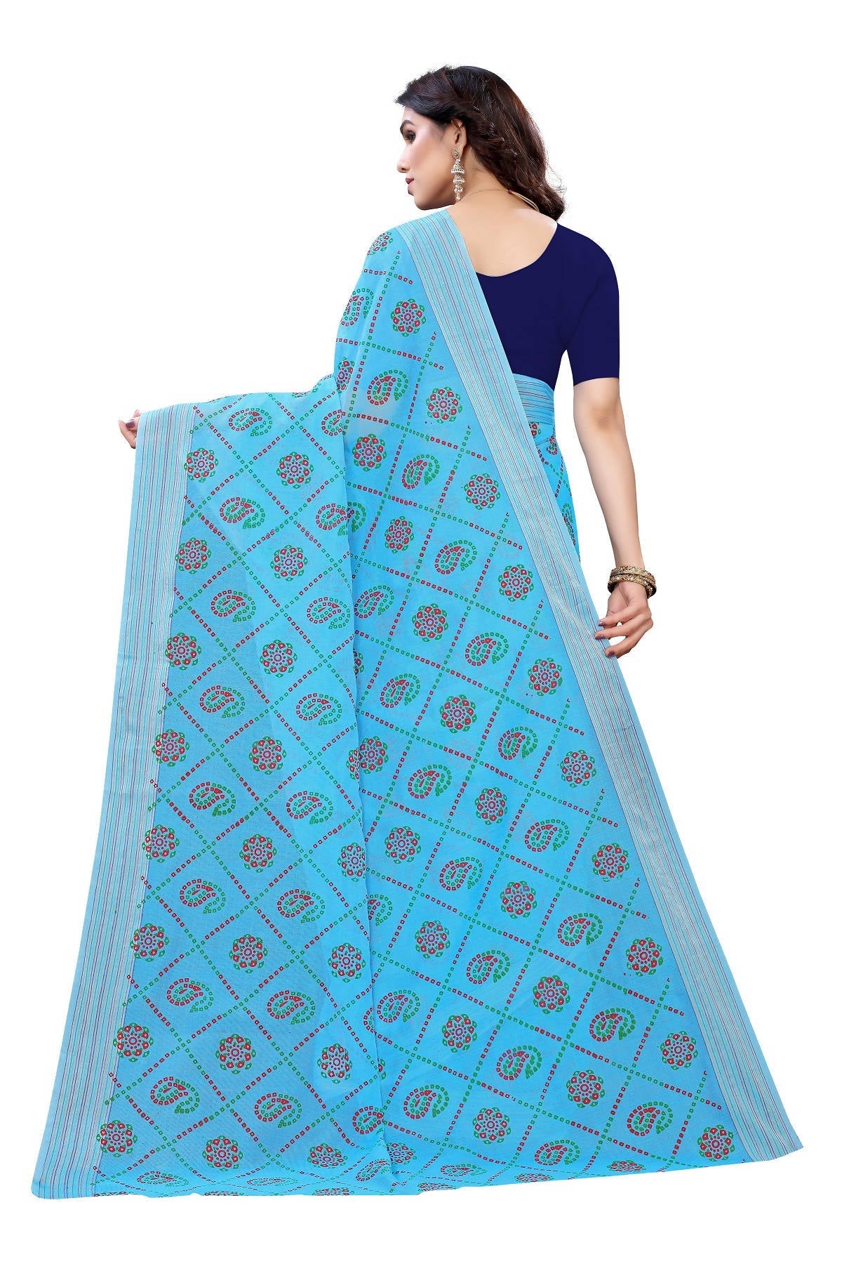Vamika Sky Blue Linen Jari Border Saree (CHARVI SKY BLUE) | Grab2Buy