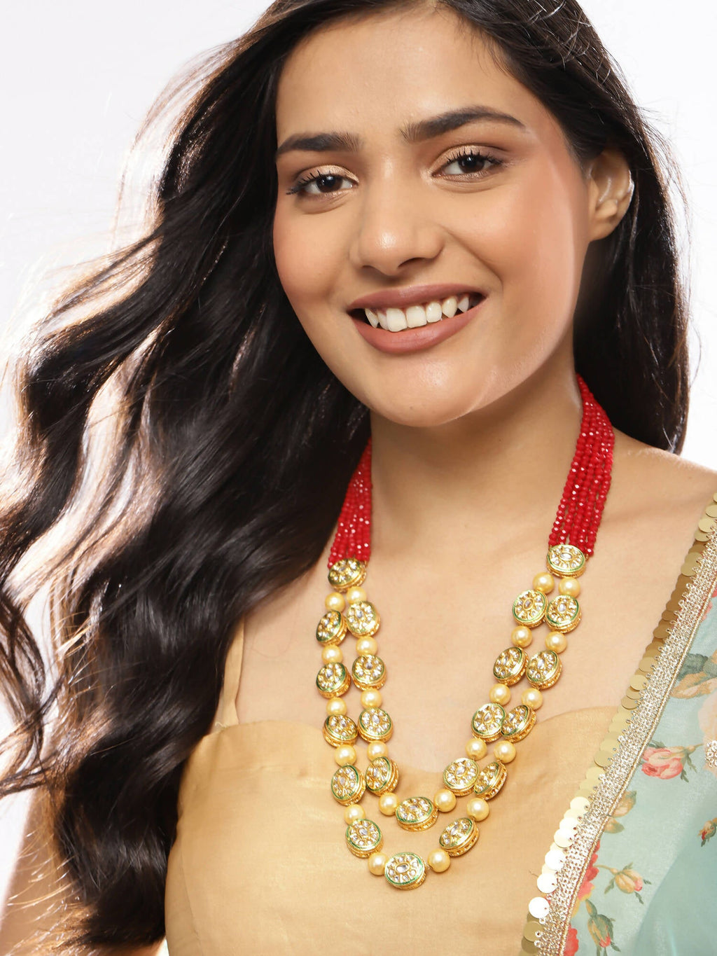 Gold-Toned Red Brass Gold-Polished Necklace - Ruby Raang | Grab2Buy