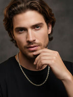 NVR Men's Handcrafted Rhodium Plated Chain | Grab2Buy