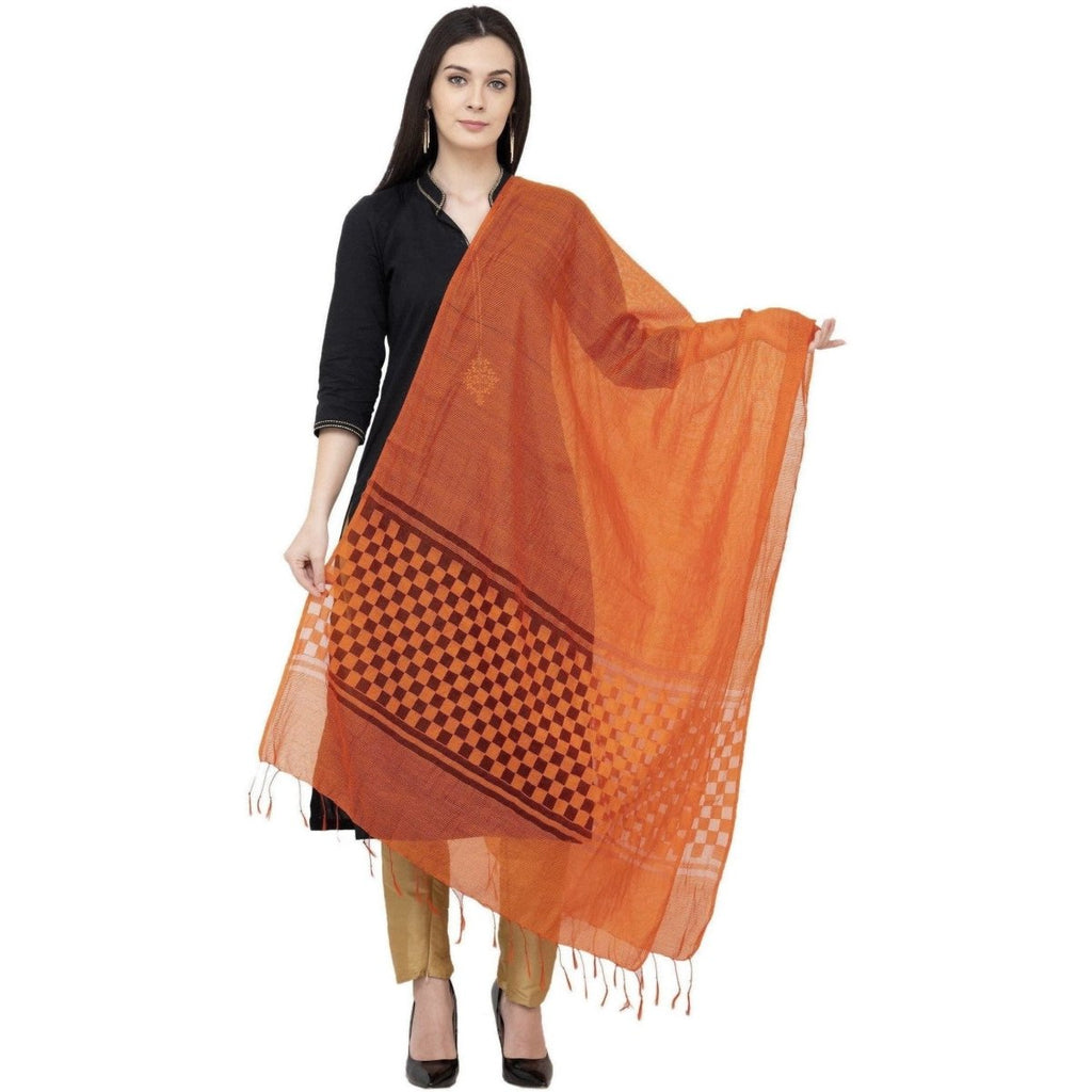 A R Silk Buta Cutting Regular Dupatta Color Orange Dupatta or Chunni | Grab2Buy