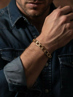 NVR Men's Rose Gold Plated Cuff Bracelet | Grab2Buy
