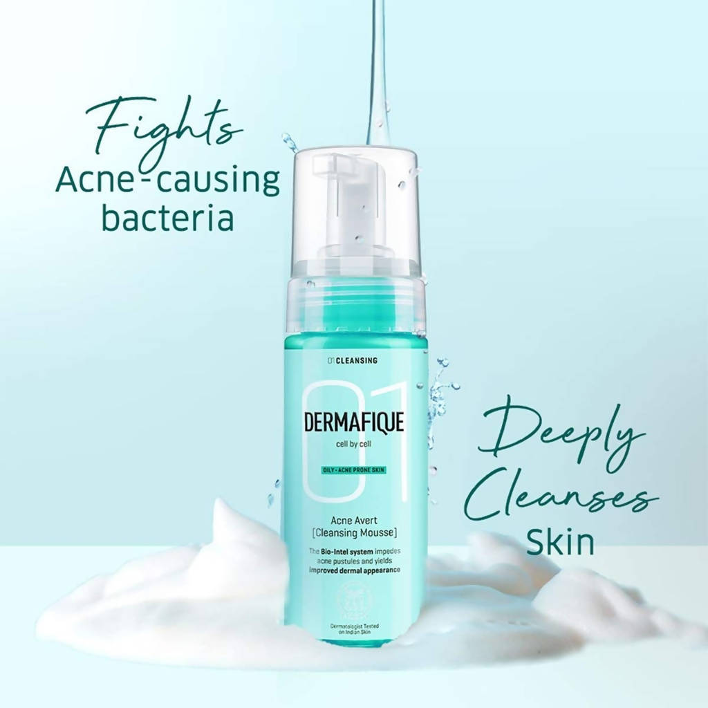 Dermafique Acne Avert Cleansing Mousse Foaming Face wash | Grab2Buy