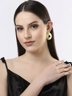 NVR Women Gold-Polished Alloy Triangular Drop Earrings | Grab2Buy