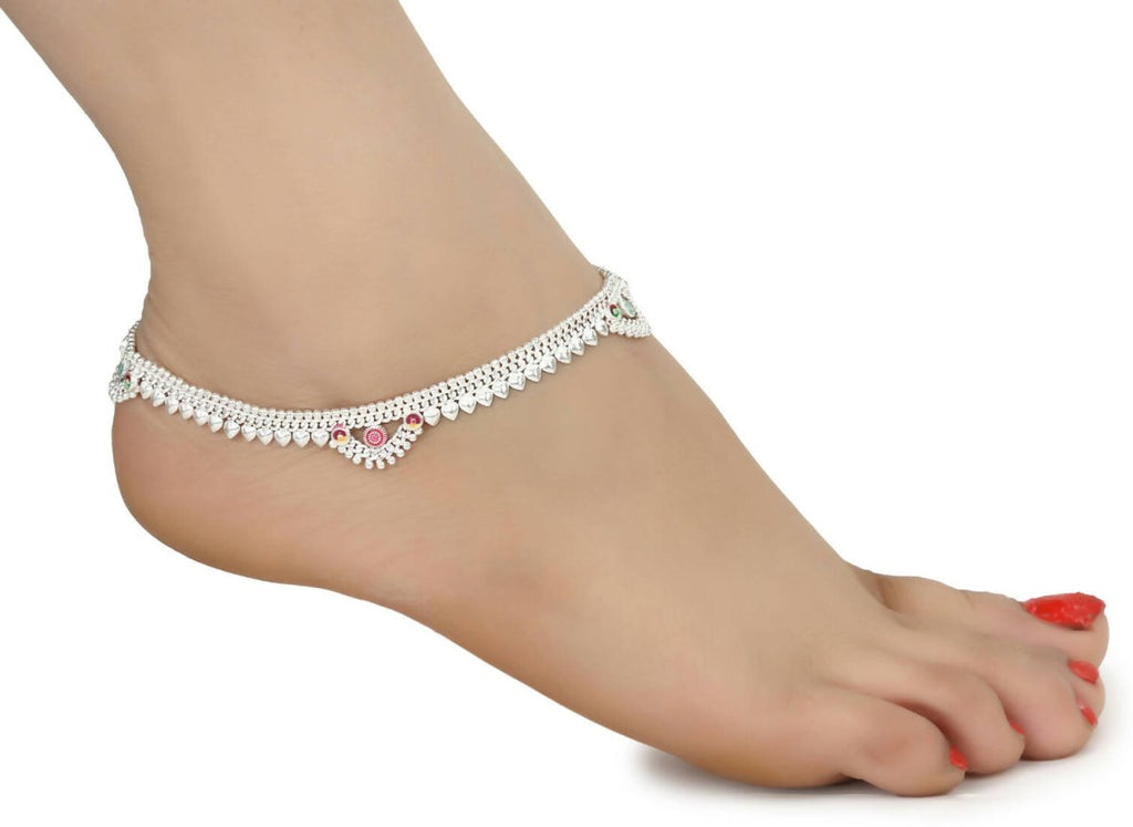 AanyaCentric Gold-Polished Mangalsutra Pendant Earring Set & Silver Plated Anklet | Grab2Buy