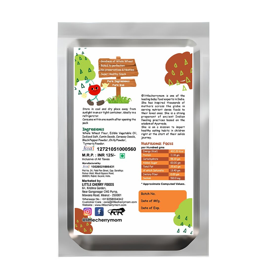 Littlecherrymom Whole Wheat Khakhra ?Masala | Grab2Buy