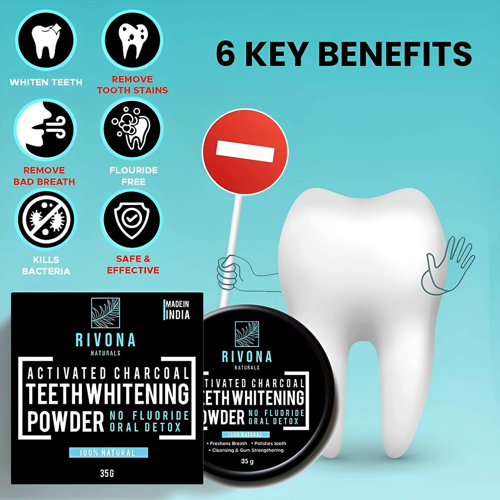 Rivona Naturals Activated Charcoal Teeth Whitening Powder | Grab2Buy