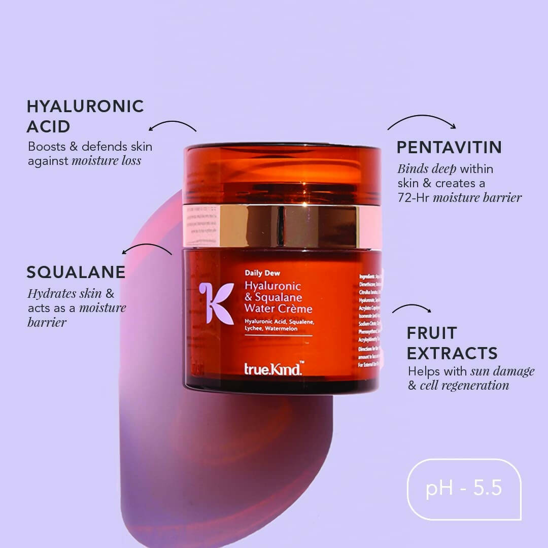 True Kind Daily Dew Hyaluronic & Squalane Water Crème Moisturiser | Grab2Buy