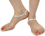 AanyaCentric Gold-Polished Mangalsutra Pendant Earring Set & Silver Plated Anklet | Grab2Buy