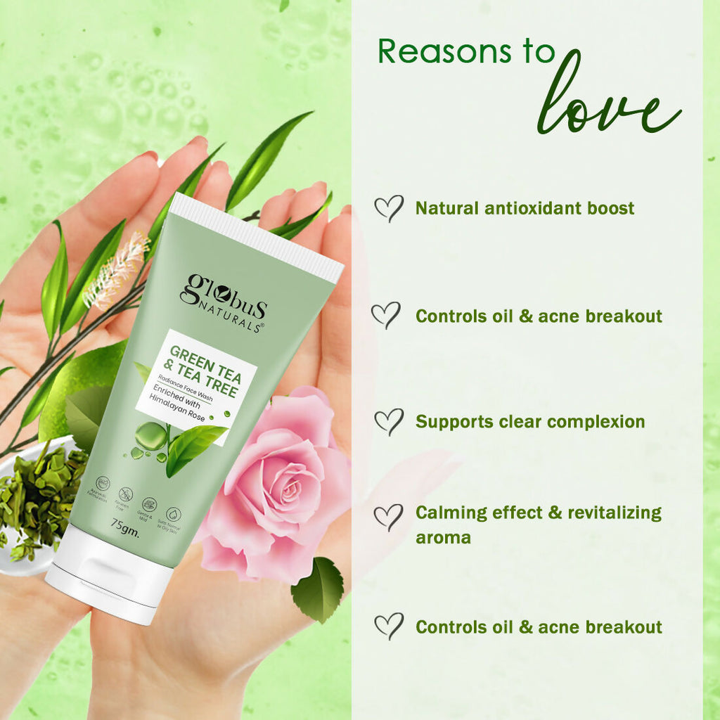 Globus Naturals Green Tea & Tea Tree Face Wash | Grab2Buy