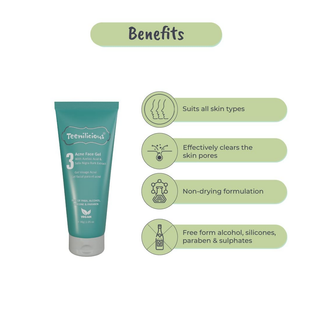Teenilicious Anti-Acne Gel With 3% Azelaic Acid, Tea Tree Oil | Grab2Buy