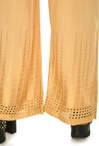 Mominos Fashion Moeza Reyon Cotton Golden Color Cut Work Palazzo | Grab2Buy