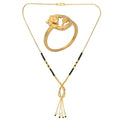 AanyaCentric Gold-Polished Mangalsutra & Ring Set | Grab2Buy