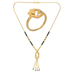 AanyaCentric Gold-Polished Mangalsutra & Ring Set | Grab2Buy