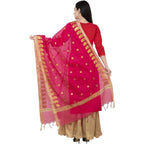A R Silk VNS Ambi Booti Fancy Dupatta Color Rani Dupatta or Chunni | Grab2Buy
