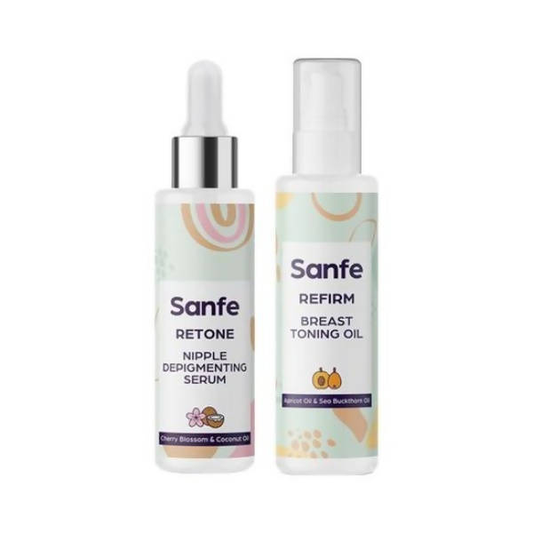Sanfe Refirm Breast Toning Oil + Retone Nipple Depigmenting Serum Combo | Grab2Buy