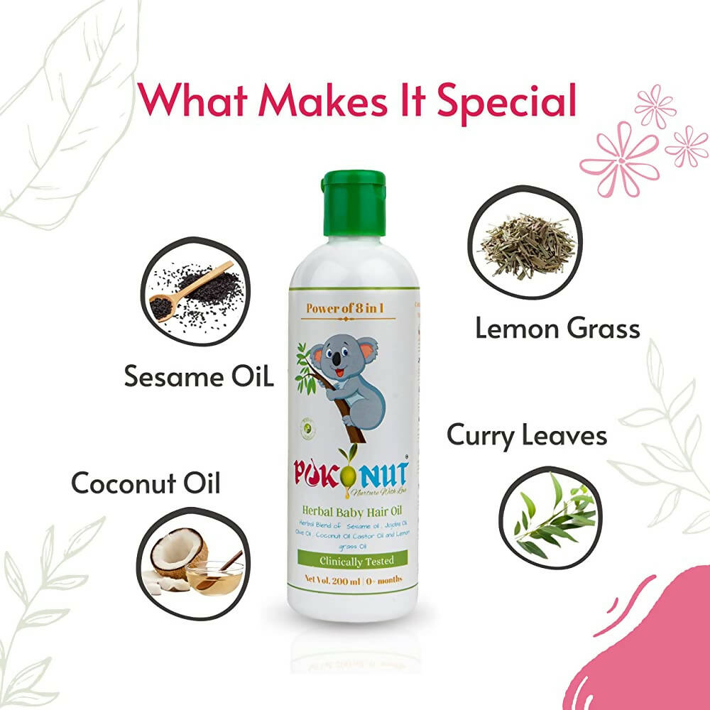 Pokonut Herbal Chemical Free Baby Hair Oil | Grab2Buy