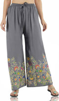 Mominos Fashion Grey Floral Design Palazzo | Grab2Buy
