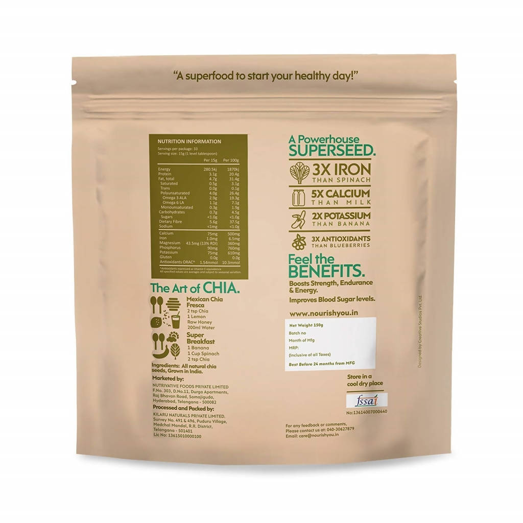 Nourish You Organic Black Chia Seeds | Grab2Buy