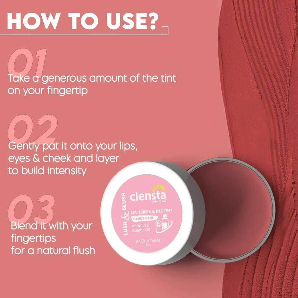 Clensta Lip Cheek Tint - Candy Cane | Grab2Buy