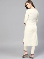 Yufta Women Off-White Printed Kurta with Trouser | Grab2Buy