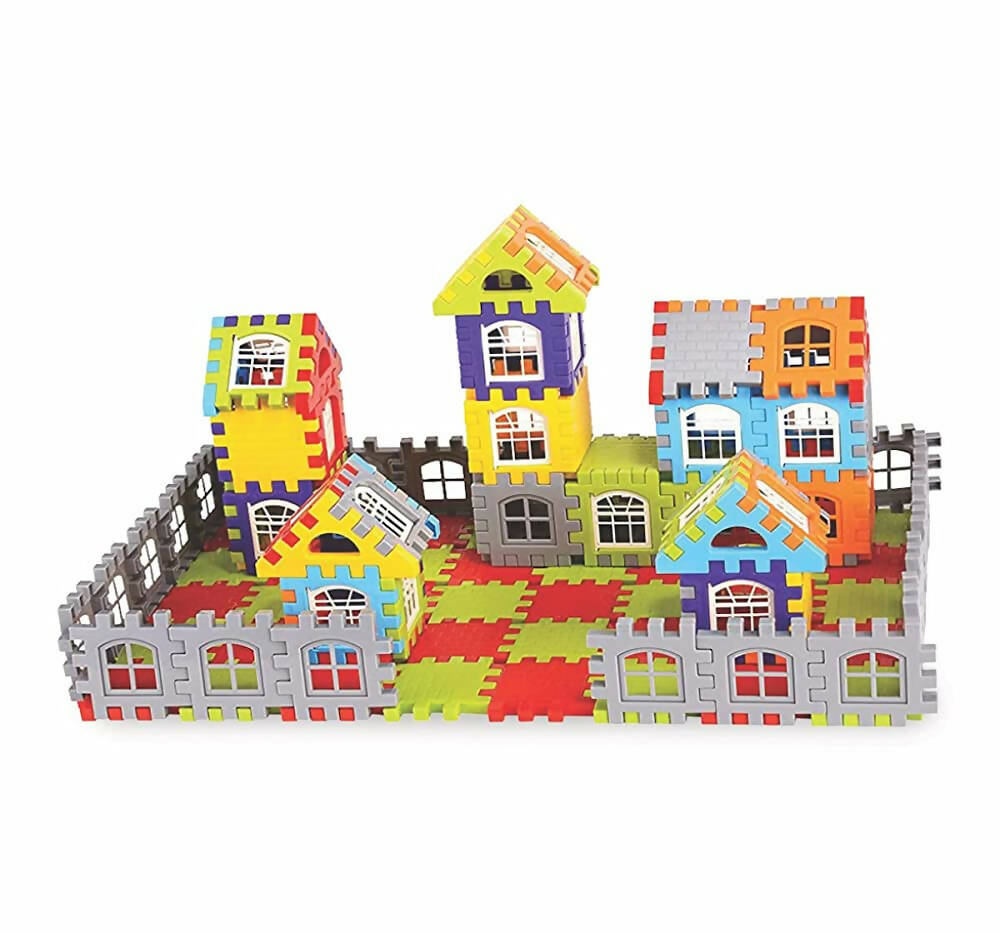 Kipa 210 Pieces Multi Colored Mega Jumbo Happy Home House Building Block with Attractive Windows and Smooth Rounded Edges Game with Storage Container | Grab2Buy