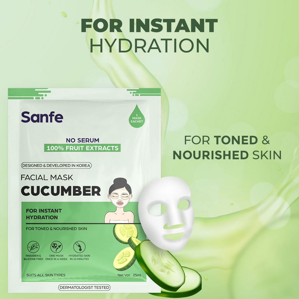 Sanfe Instant Hydration Cucumber Facial Mask | Grab2Buy