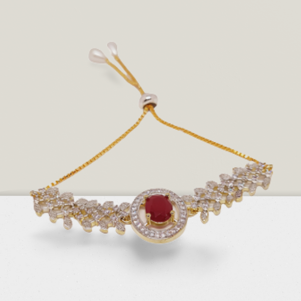 Rhodium-Plated Alloy American Diamond Studded Designer Bracelets - The Pari | Grab2Buy