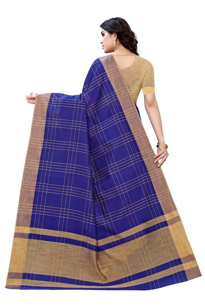 Vamika Navy Cotton Silk Weaving Saree (Anaya Navy Blue) | Grab2Buy