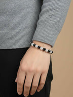NVR Black & White Beaded Bracelet for Men & Women