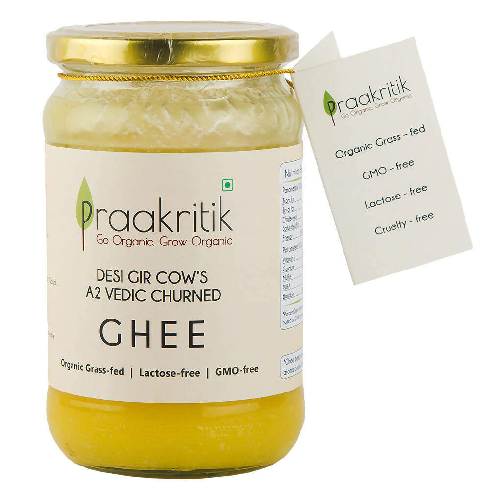 Praakritik Natural Desi Gir Cow A2 Ghee | Organic Grassfed - Vegetarian GMO Free Lactose Free - Cow Ghee | Grab2Buy