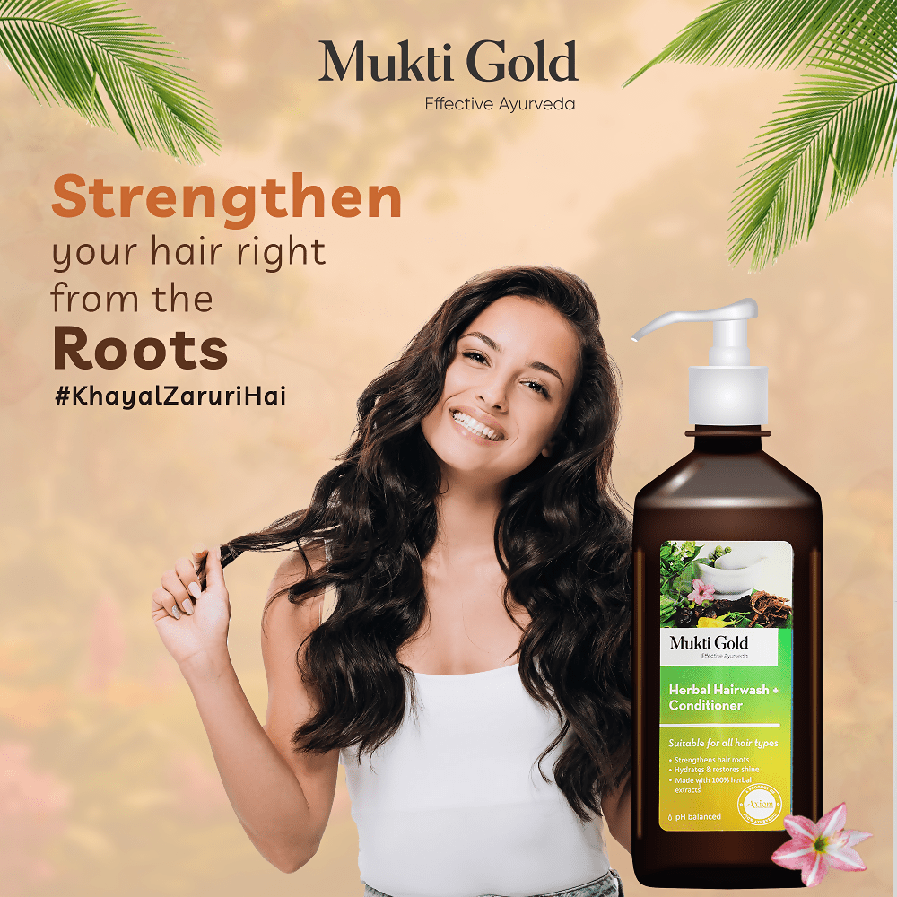 Axiom Mukti Gold Herbal Hair Wash + Conditioner | Grab2Buy