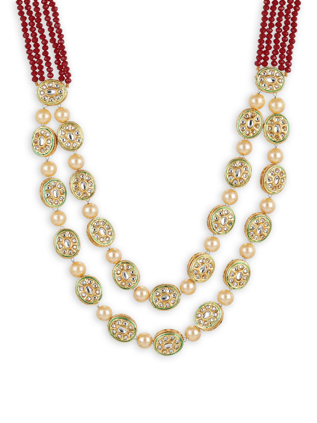Gold-Toned Red Brass Gold-Polished Necklace - Ruby Raang | Grab2Buy