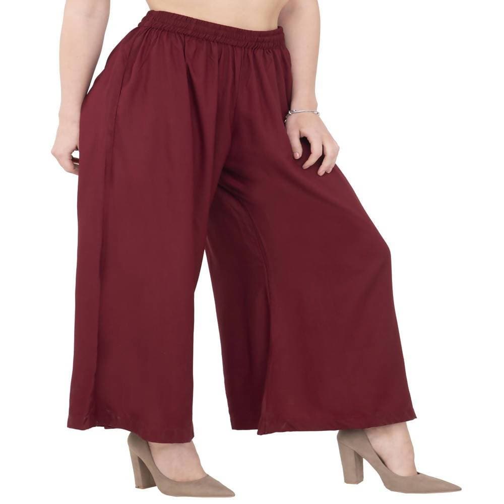 Lagi Women's Maroon Solid Palazzo (PLZ04I) | Grab2Buy