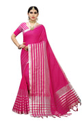 Vamika Pink Cotton Silk Weaving Saree (Twitter Pink) | Grab2Buy