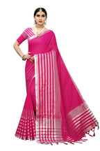 Vamika Pink Cotton Silk Weaving Saree (Twitter Pink) | Grab2Buy