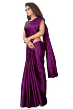 Vamika Violet Satin Designer Saree (PAVITRA WINE) | Grab2Buy