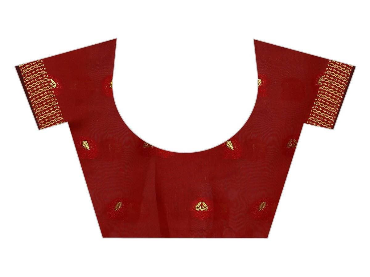 Vamika Banarasi Jaquard Rama Green & Red Weaving Saree | Grab2Buy