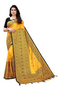 Vamika Yellow Sana Silk Printed Saree (Nihal Yellow) | Grab2Buy