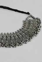 Mominos Fashion Johar Kamal Oxidised Silver-Plated Brass Finish Temple Jewellery with Earrings For Women | Grab2Buy