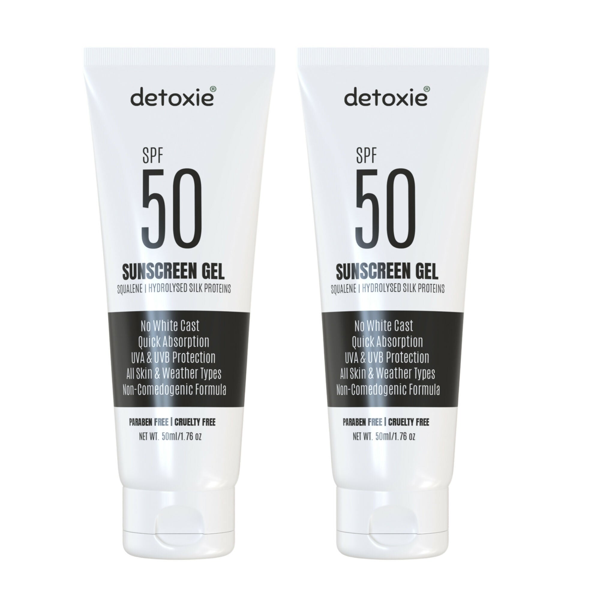 Detoxie Squalene & Silk Protiens SPF50 Sunscreen Gel For All Skin Types | Grab2Buy
